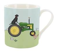 Emma Lawrence Designs Joe Davies Green Tractor Fine China Boxed Mug - Farm Themed Statement Kitchenware for Him/Her