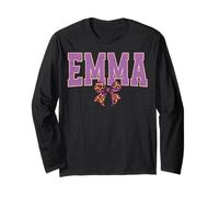 Emma Leopard Bow Trendy Name Design for Women and Girls Long Sleeve T-Shirt