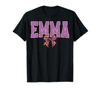 Emma Leopard Bow Trendy Name Design for Women and Girls T-Shirt