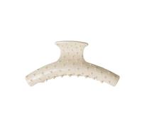 Emma Lily Cream Acetate Curve Hair Claw Clip with Pearl Beads - Secure Grip for Thin & Medium Hair, Ideal for Dinner Party Occasions