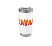 Emma On Fire Name Word Art - Cute Personalized Flame Stainless Steel Insulated Tumbler