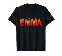 Emma On Fire Name Word Art - Cute Personalized Flame T-Shirt