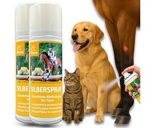 EMMA Silver Spray Dog Horse Cat for Animals I Aluminium Spray Wound Dressing - Wound Spray Dog - Silver Spray Horse for Wound Care & Wound Protection - Against Itching Dogs 2 x 200 ml Spray Plaster