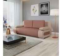 Emma Upholstered Sofa Bed With Storage With Sleeping Function Comfortable And Stylish For The Living Room Pink And Light Pink