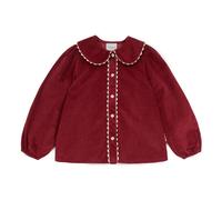 Emma Velvet blouse with Claudine collar Burgundy