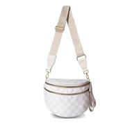 Emmafy Crossbody Bags for Women with,Checkered/Solid Adjust Waterproof Bum Bag for,With Adjustable Strap (B)