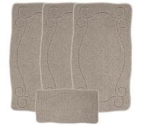 emmahome 4pcs Mats/Rugs Set ROMANY GYPSY MOBILE CARAVAN NON SLIP WASHABLE, 11mm Tourier Multicolour, 67x120cm (Elvin-Camel/Beige)
