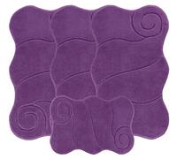 emmahome LARGE ROMANY GYPSY WASHABLE 4PCS MAT/RUG SET, CARAVAN/MOBILE HOME LARGE SIZES, 100X140CM, ULTRA SOFT MICROFIBRE YARN, FLOPPY (Lilac)