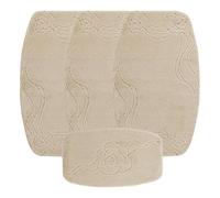 emmahome LARGE ROMANY GYPSY WASHABLE 4PCS MAT/RUG SET, CARAVAN/MOBILE HOME LARGE SIZES, 100X140CM, ULTRA SOFT MICROFIBRE YARN, Zenga (Beige)