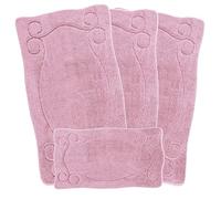 emmahome LARGE ROMANY GYPSY WASHABLE 4PCS MAT/RUG SET, CARAVAN/MOBILE HOME LARGE SIZES, 100X140CM, ULTRA SOFT MICROFIBRE YARN, ELVIN (Pink)