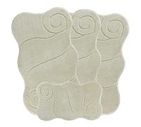 emmahome LARGE ROMANY GYPSY WASHABLE 4PCS MAT/RUG SET, CARAVAN/MOBILE HOME LARGE SIZES, 100X140CM, ULTRA SOFT MICROFIBRE YARN, FLOPPY (Cream)