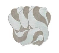 emmahome MICROFIBER LARGE ROMANY GYPSY CARAVAN/MOBILE HOME WASHABLE MATS 4pcs SET, 100x140cm - 20mm THICKNESS, Kavya (Beige/white)
