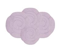 EMMAHOME ROMANY GYPSY CARAVAN MICROFIBER WASHABLE MATS 4pcs SET, 100x100cm - 18mm THICKNESS, Flower Bloom (Lavender)