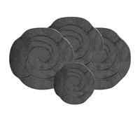 EMMAHOME ROMANY GYPSY CARAVAN MICROFIBER WASHABLE MATS 4pcs SET, 100x100cm - 18mm THICKNESS, Flower Bloom (Fume)