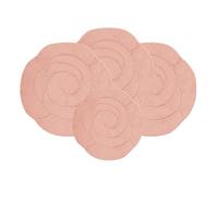 EMMAHOME ROMANY GYPSY CARAVAN MICROFIBER WASHABLE MATS 4pcs SET, 100x100cm - 18mm THICKNESS, Flower Bloom (Peach)
