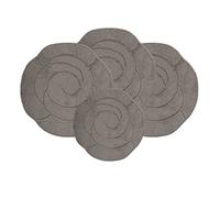 emmahome ROMANY GYPSY CARAVAN MICROFIBER WASHABLE MATS 4pcs SET, 100x100cm - 18mm THICKNESS, Flower Bloom (Mink)
