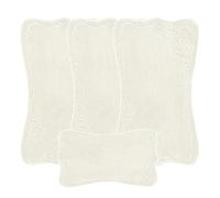 emmahome Romany Gypsy Washable 4pcs Mat/Rug Set, Caravan/Mobile Home Large or Medium Sizes, Ultra Soft Microfiber Yarn, Lena (Cream, Large)