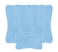 emmahome Romany Gypsy Washable 4pcs Mat/Rug Set, Caravan/Mobile Home Large or Medium Sizes, Ultra Soft Microfiber Yarn, Lena (Blue, Large)