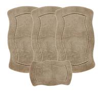 emmahome Romany Gypsy Washable 4pcs Mat/Rug Set, Caravan/Mobile Home LARGE, Soft Yarn, 25mm Thickness High Pile, 100x140cm, Puffy (Camel)