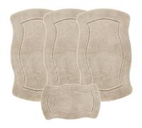 emmahome Romany Gypsy Washable 4pcs Mat/Rug Set, Caravan/Mobile Home LARGE, Soft Yarn, 25mm Thickness High Pile, 100x140cm, Puffy (Beige)