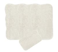 emmahome Romany Gypsy Washable 4pcs Mat/Rug Set, Caravan/Mobile Home Medium, Ultra Soft Microfiber Yarn, SUNFLOWEER, 25mm Thickness High Pile, 75x125cm (Cream)