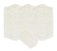 emmahome Romany Gypsy Washable 4pcs Mat/Rug Set, Caravan/Mobile Home Medium, Ultra Soft Microfiber Yarn, LEAFY, 25mm Thickness High Pile, 75x125cm (Cream)