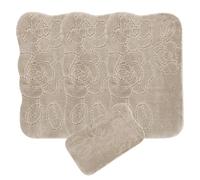 emmahome Romany Gypsy Washable 4pcs Mat/Rug Set, Caravan/Mobile Home Medium, Ultra Soft Microfiber Yarn, SUNFLOWEER, 25mm Thickness High Pile, 75x125cm (Beige)