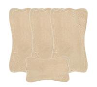 emmahome Romany Gypsy Washable 4pcs Mat/Rug Set, Caravan/Mobile Home Medium, Ultra Soft Microfiber Yarn, Lena (Beige)