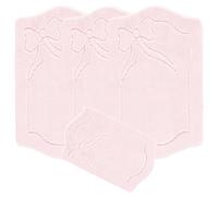 emmahome ROMANY GYPSY WASHABLE 4PCS MAT/RUG SET, CARAVAN/MOBILE HOME TOURER SIZES, 67X120CM, LEAFY Smart (Pink)
