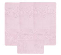 emmahome ROMANY GYPSY WASHABLE 4PCS MAT/RUG SET, CARAVAN/MOBILE HOME TOURER SIZES, 67X120CM, SELENA (Pink)