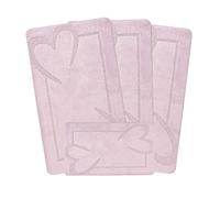 emmahome ROMANY GYPSY WASHABLE 4PCS MAT/RUG SET, CARAVAN/MOBILE HOME TOURER SIZES, 67X120CM Valda (Pink)