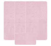 emmahome ROMANY GYPSY WASHABLE NO SLIP 4PCS MAT/RUG SET, CARAVAN/MOBILE HOME TOURER SIZES, 67X120CM, SUNFLOWER Smart (Pink)