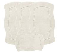 emmahome ROMANY GYPSY WASHABLE NON-SLIP 4PCS MAT/RUG SET, 67X120CM CARAVAN/MOBILE HOME TOURER SIZES, PUFFY SMART (Cream)