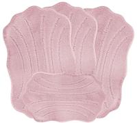 emmahome ROMANY MOBILE GYPSY 4PCS WASHABLE MAT/RUG SET, CARAVAN SIZES 67X120CM, 11mm THICKNESS, Tourier Mussel (Pink)