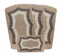 emmahome Washable Rug Set, 4-Piece Caravan Mat Set, Ultra Soft Microfibre, Romany Style, Large Sizes (Beige Tones)