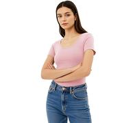 Emmalise Scoop Neck Short Sleeve Tee for Women Basic Tshirt - Junior to Plus Sizes ... - Pink - Small