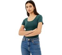 Emmalise Women's Short Sleeve Tshirt Scoop Neck Tee Value Pack Junior Plus Sizes, Deep Jungle, M