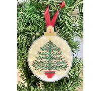 EmmaLouiseArtStitch Christmas Tree Bauble Cross Stitch Kit - Scandi Style Christmas Decoration Counted Cross Stitch Kit