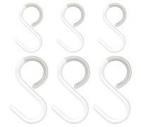 EMMALOUISESMITH Pack of 6 plastic S-hooks, plastic hooks, S-shaped hooks, quiet hooks, small S hooks for cupboards, rust-proof, hooks for hanging clothes, clothes rail, cookware, crockery