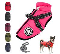 Emmalove Extreme Waterproof Dog Coat, Waterproof Reflective Dog Jacket, Dog Jacket with Harness, Protection Against Rain, Wind (B, XXXXX-Large)
