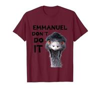 Emmanuel Don't Do It Viral Emu T-Shirt, Men, Burgundy, X-Large