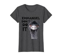 Emmanuel Don't Do It Viral Emu T-Shirt, Women, Dark Heather Grey, X-Large