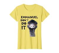 Emmanuel Don't Do It Viral Emu T-Shirt, Women, Lemon Yellow, Small