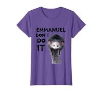 Emmanuel Don't Do It Viral Emu T-Shirt, Women, Purple Heather, Medium