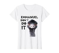Emmanuel Don't Do It Viral Emu T-Shirt, Women, White, Large
