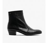 Emmanuel Mens Zip Cuban Heel Ankle Boots Club Cubano Black 8