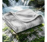 EMME Cooling Throw Blanket for Summer, Q-Max >0.45 Night Sweats 152x203cm, Throw Blanket Thin, Keep Cooling Breathable Summer Blanket, Double Bed, Sofa,Chair, Watercolor Grey