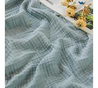 EMME Cotton Blanket 100% Muslin Blanket for Adults, Sofa Blankets Breathable Soft Blanket All Seasons Pre-Washed Couch Blanket Cotton Bedspread, 127 x 177 cm, Heather Teal