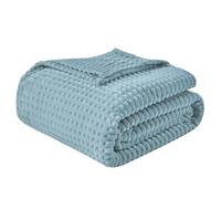 EMME Fleece Throw Blanket for Sofa, Soft, Fluffy, 150 x 200cm, 3D Touch Experience, Warm Cozy Throw, Versatile Single Flannel Blanket for Bed, Couch, Sofa, Armchairs, Green Blue