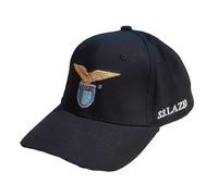 Emme Ti Lazio Hat with Visor Black with Eagle Logo Baseball Cap, Black, One size